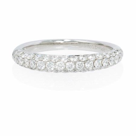 .91ct Diamond 18k White Gold Wedding Band Ring