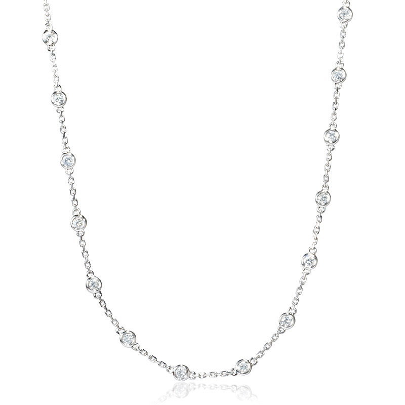 01ct Diamonds by the Yard 18k White Gold Necklace
