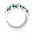 .54ct Diamond Blue Sapphire & Emerald 18k White Gold Ring