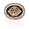 .88ct Diamond and Smokey Topaz 14k Rose Gold Ring