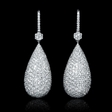 14.01ct Diamond 18k White Gold Dangle Earrings