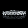 Diamond 1.00 Carat 18k White Gold Round Brilliant Cut Common Prong Wedding Band Ring