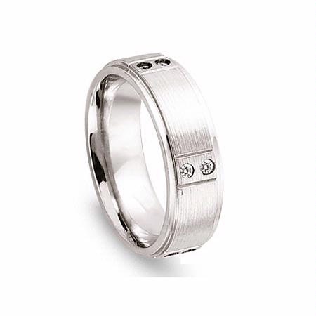 Men's Diamond 14k White Gold Eternity Wedding Band Ring
