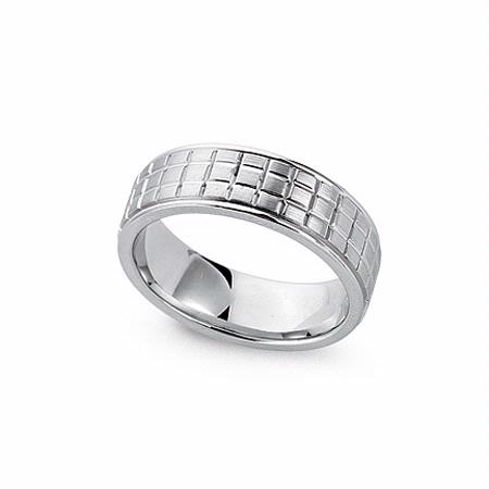 Men's 18k White Gold Wedding Band Ring