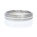 Men's Antique Style 14k White Gold Wedding Band Ring