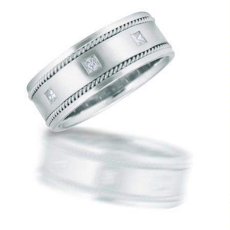 .37ct Men's Diamond 14k White Gold Wedding Band Ring