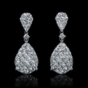 Diamond 18k White Gold Dangle Drop Earrings