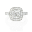 .57ct Diamond Antique Style Platinum Halo Engagement Ring Setting