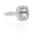 .57ct Diamond Antique Style Platinum Halo Engagement Ring Setting