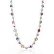 6.98ct Diamond and Sapphire 18k White Gold Necklace
