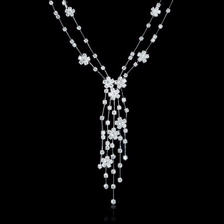 13.53ct Diamond 18k White Gold Drop Necklace