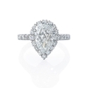 Diamond 18K White Gold Halo Engagement Ring Setting