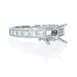 1.42ct Diamond Antique Style 18k White Gold Engagement Ring Setting