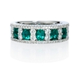 .59ct Diamond and Emerald 18k White Gold Ring