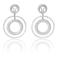 13.79ct Diamond 18k White Gold Dangle Earrings