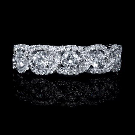 .87ct Diamond 18k White Gold Wedding Band Ring