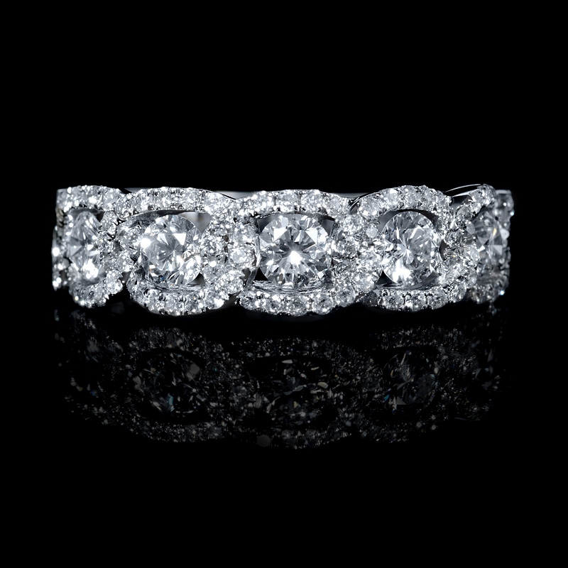 87ct Diamond 18k White Gold Wedding Band Ring