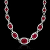Diamond and Ruby 18k White Gold Necklace