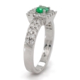 .57ct Diamond & Emerald 18k White Gold Ring