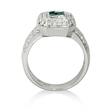 .88ct Leo Pizzo Diamond and Emerald 18k White Gold Ring