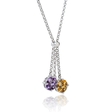 Amethyst and Ametrine 18k White Gold Pendant Necklace