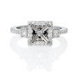 Natalie K Diamond 18k White Gold Halo Engagement Ring Setting