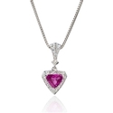 Diamond and Pink Sapphire 18k White Gold Pendant