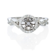 .25ct Diamond 18k White Gold Halo Engagement Ring Setting
