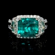 1.82ct Diamond and GIA Certified Emerald 18k White Gold Ring