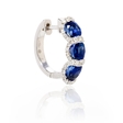 .65ct Diamond and Blue Sapphire 18k White Gold Huggie Earrings