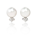 Diamond and South Sea Pearl 18k White Gold Earrings