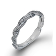 .21ct Simon G Diamond Antique 18k White Gold Wedding Band Ring