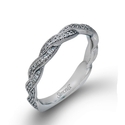 Simon G Diamond Antique 18k White Gold Wedding Band Ring