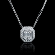 .86ct Diamond 18k White Gold Mosaic Pendant Necklace