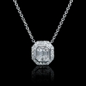 Diamond 18k White Gold Mosaic Pendant Necklace