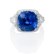 2.01ct Diamond and Blue Sapphire 18k White Gold Ring
