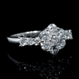 1.00ct Diamond 18k White Gold Flower Ring
