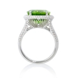 .56ct Diamond and Peridot Antique Style 18k White Gold Ring