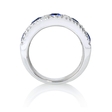 .83ct Diamond and Oval Blue Sapphire 18k White Gold Wide Band Ring