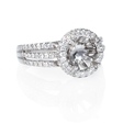 .67ct Diamond 18k White Gold Halo Engagement Ring Setting