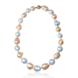 Multi-Colored South Sea Pearl 14k Rose Gold Necklace