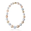 Multi-Colored South Sea Pearl 14k Rose Gold Necklace