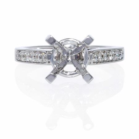 .17ct Diamond 18k White Gold Cathedral Engagement Ring Setting