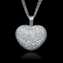 Diamond 18k White Gold Heart Pendant