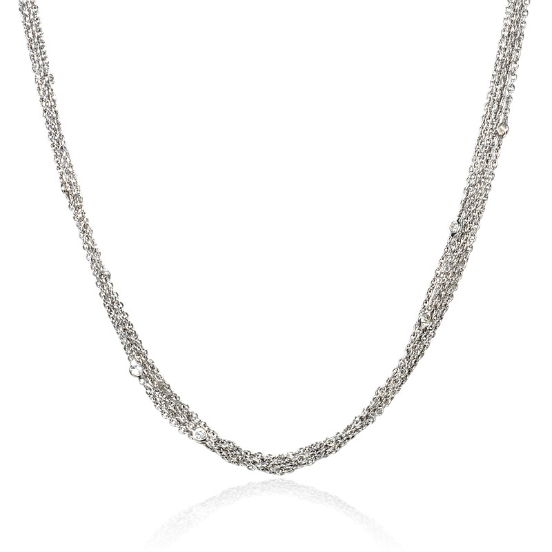 65ct Diamonds By The Yard 18k White Gold Necklace