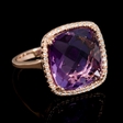 .13ct Diamond and Pink Amethyst 14k Rose Gold Ring