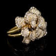 3.60ct Diamond 18k Yellow Gold Floral Ring