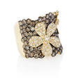 5.21ct Diamond 18k Yellow Gold Floral Ring