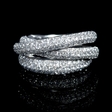 1.43ct Diamond 18k White Gold Three Row Crossover Ring