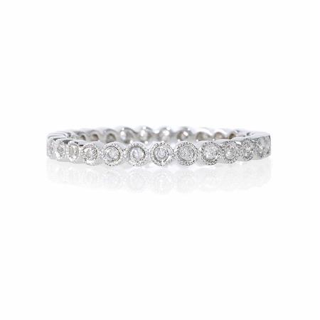 Diamond Antique 18k White Gold Eternity Ring